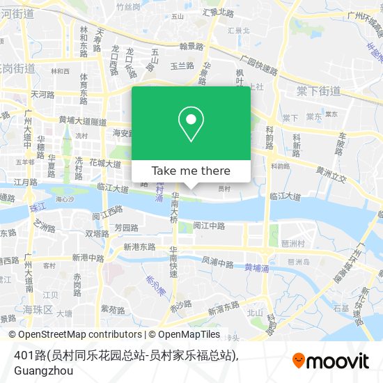401路(员村同乐花园总站-员村家乐福总站) map