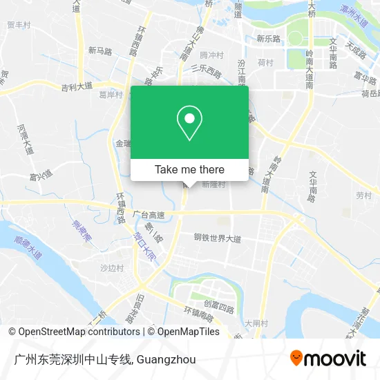 广州东莞深圳中山专线 map