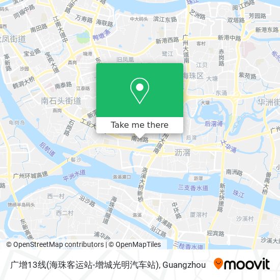 广增13线(海珠客运站-增城光明汽车站) map