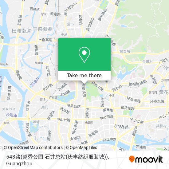 543路(越秀公园-石井总站(庆丰纺织服装城)) map