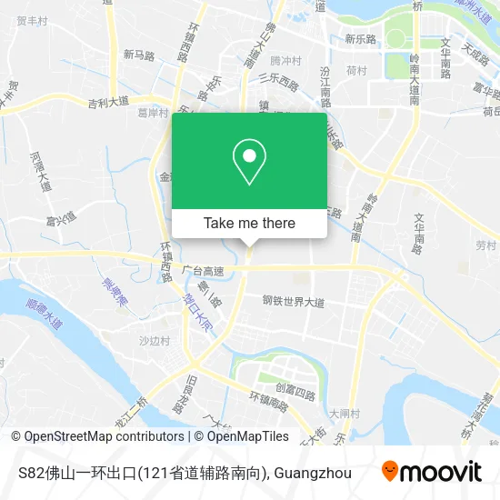 S82佛山一环出口(121省道辅路南向) map