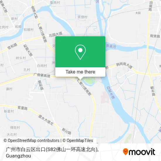 广州市白云区出口(S82佛山一环高速北向) map