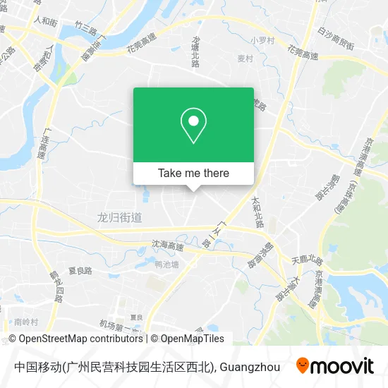 中国移动(广州民营科技园生活区西北) map