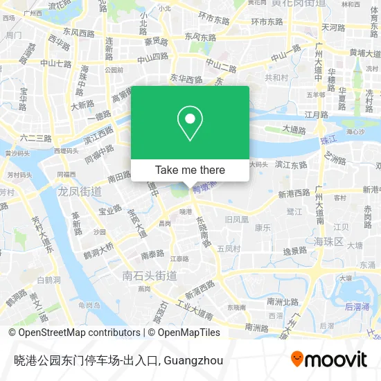 晓港公园东门停车场-出入口 map