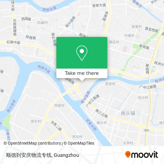 顺德到安庆物流专线 map