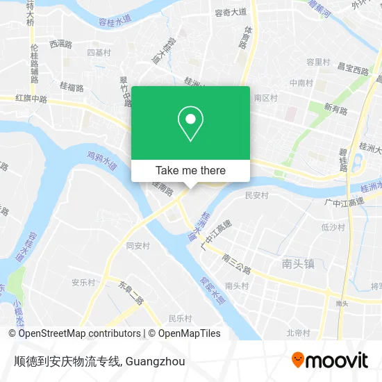 顺德到安庆物流专线 map