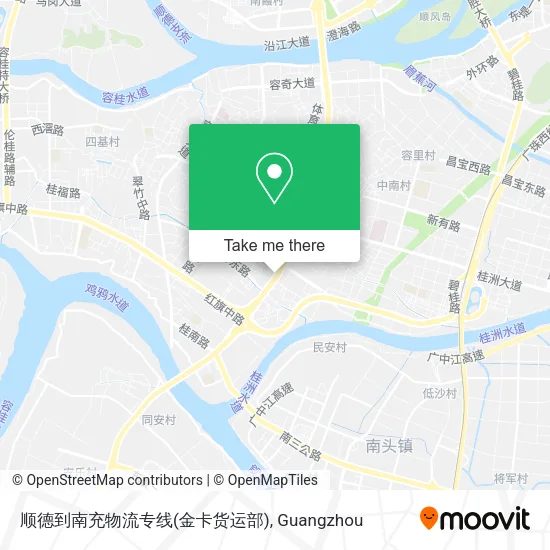 顺德到南充物流专线(金卡货运部) map