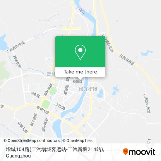 增城104路(二汽增城客运站-二汽新塘214站) map