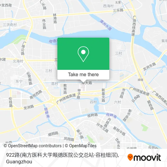 922路(南方医科大学顺德医院公交总站-容桂细滘) map