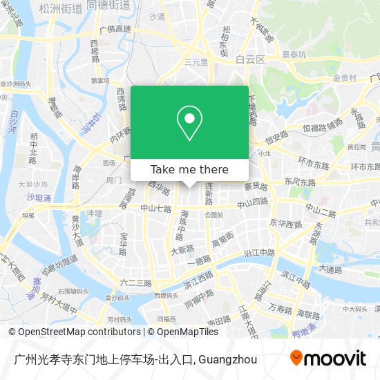 广州光孝寺东门地上停车场-出入口 map