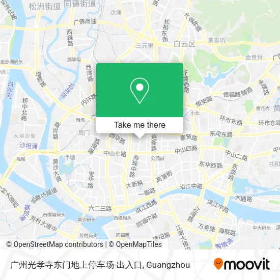 广州光孝寺东门地上停车场-出入口 map