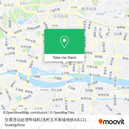 交通违法处理终端机(冼村五羊新城地铁A出口) map
