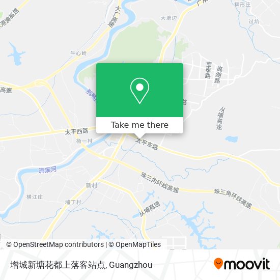 增城新塘花都上落客站点 map