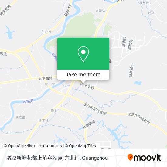 增城新塘花都上落客站点-东北门 map