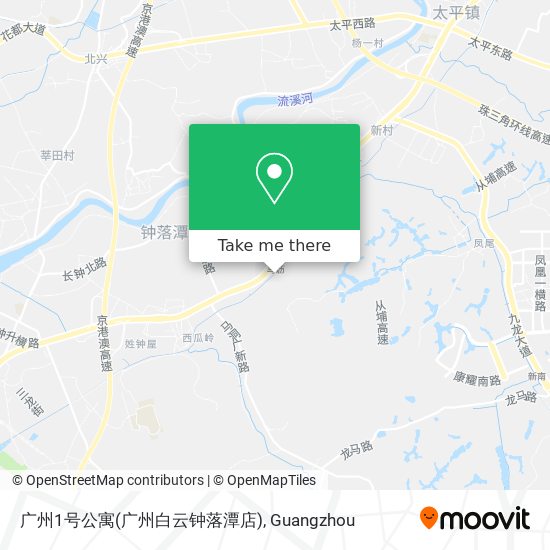 广州1号公寓(广州白云钟落潭店) map