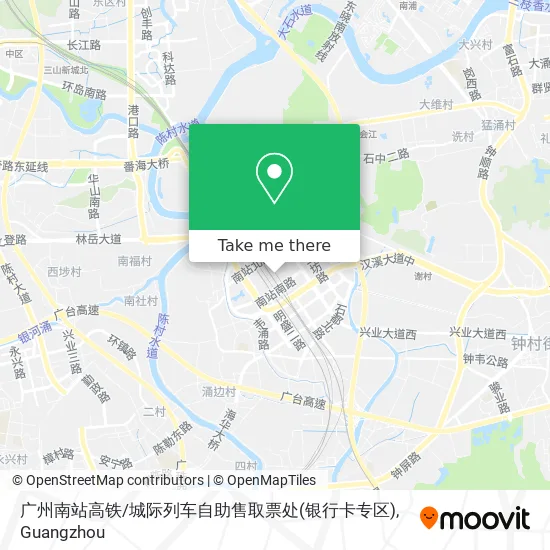 广州南站高铁/城际列车自助售取票处(银行卡专区) map