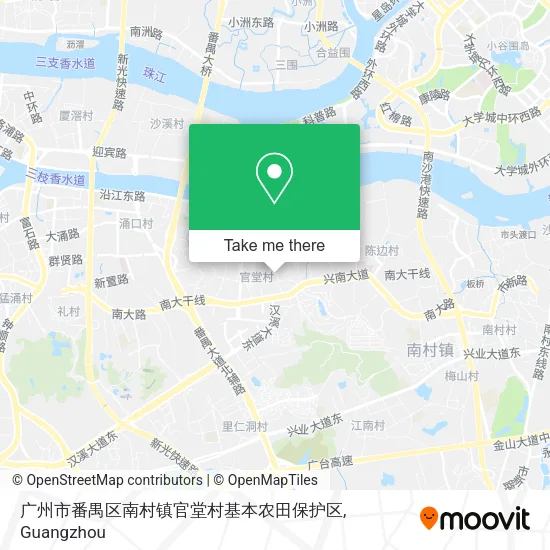 广州市番禺区南村镇官堂村基本农田保护区 map