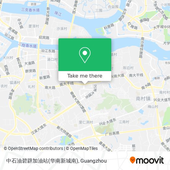 中石油碧辟加油站(华南新城南) map