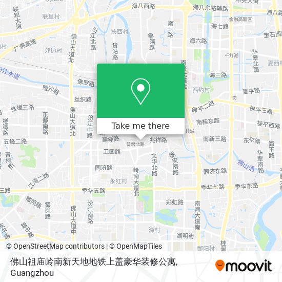 佛山祖庙岭南新天地地铁上盖豪华装修公寓 map