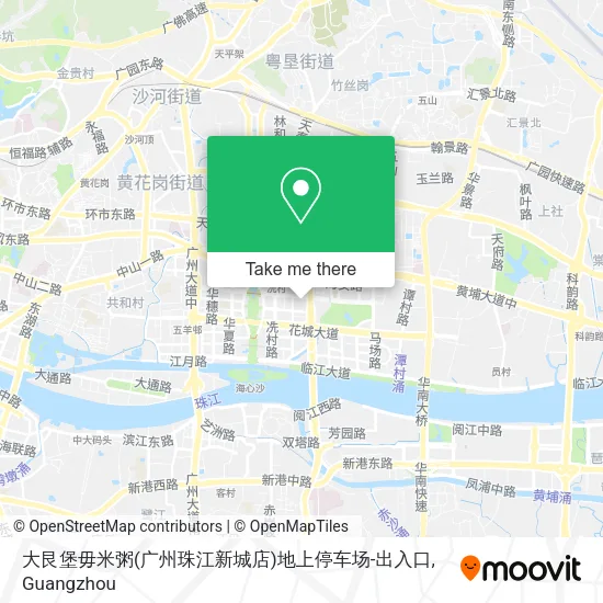 大艮堡毋米粥(广州珠江新城店)地上停车场-出入口 map