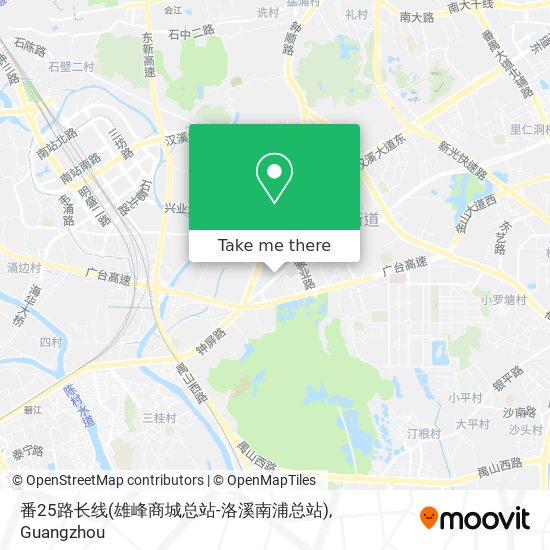 番25路长线(雄峰商城总站-洛溪南浦总站) map