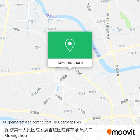 顺德第一人民医院附属杏坛医院停车场-出入口 map