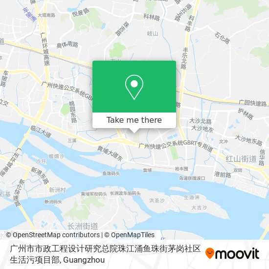 广州市市政工程设计研究总院珠江涌鱼珠街茅岗社区生活污项目部 map