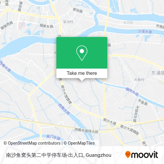 南沙鱼窝头第二中学停车场-出入口 map
