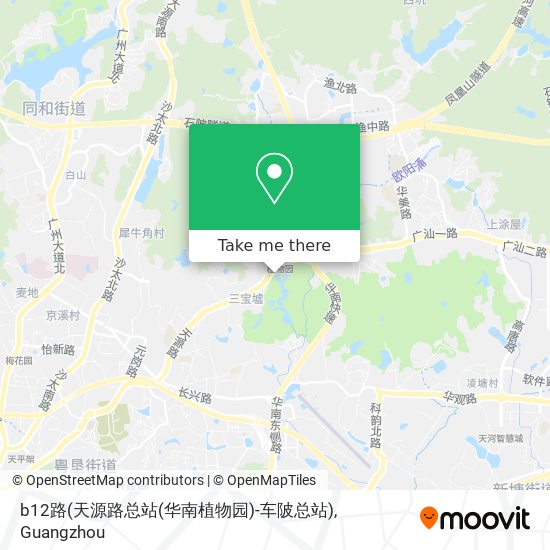 b12路(天源路总站(华南植物园)-车陂总站) map