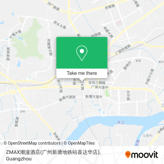 ZMAX潮漫酒店(广州新塘地铁站喜达华店) map