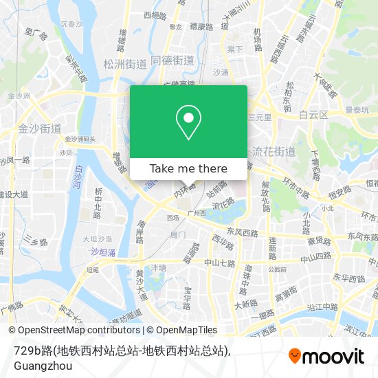 729b路(地铁西村站总站-地铁西村站总站) map