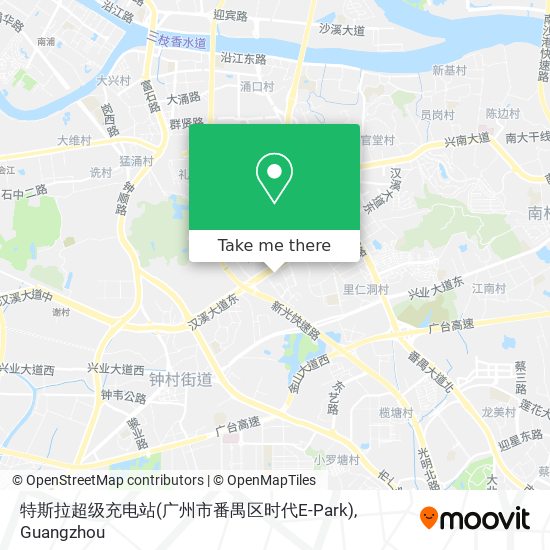 特斯拉超级充电站(广州市番禺区时代E-Park) map