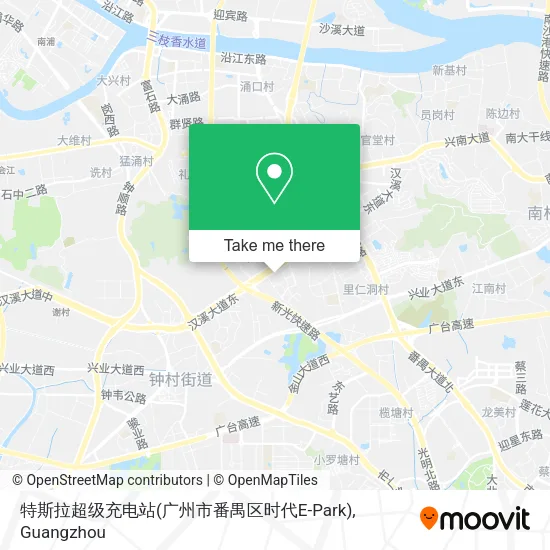 特斯拉超级充电站(广州市番禺区时代E-Park) map