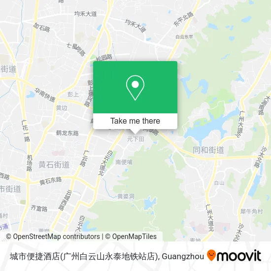城市便捷酒店(广州白云山永泰地铁站店) map