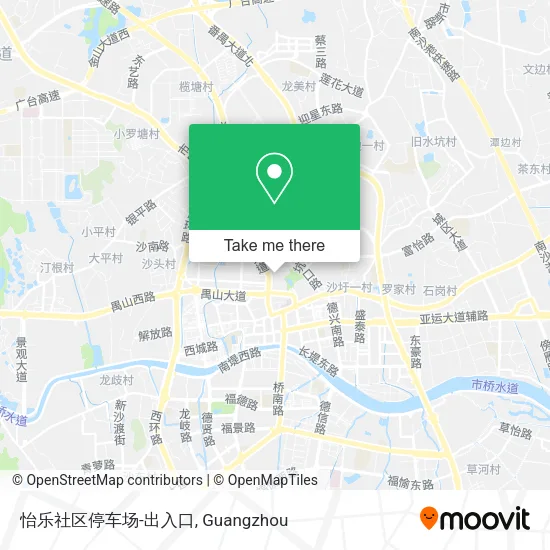 怡乐社区停车场-出入口 map
