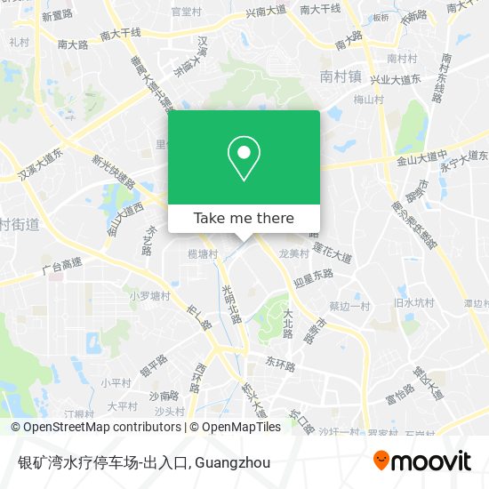 银矿湾水疗停车场-出入口 map