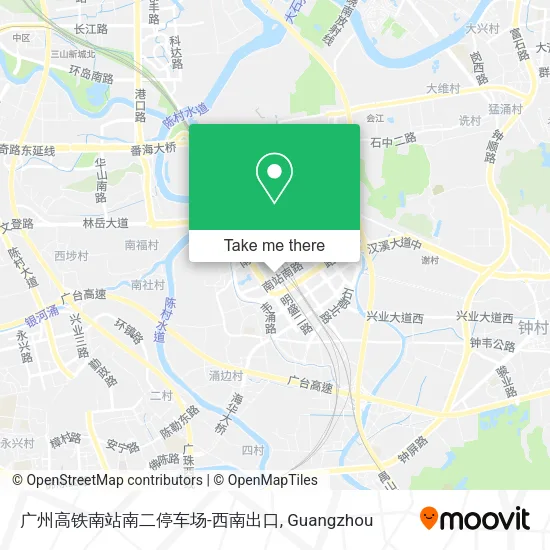 广州高铁南站南二停车场-西南出口 map