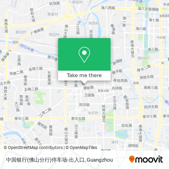 中国银行(佛山分行)停车场-出入口 map
