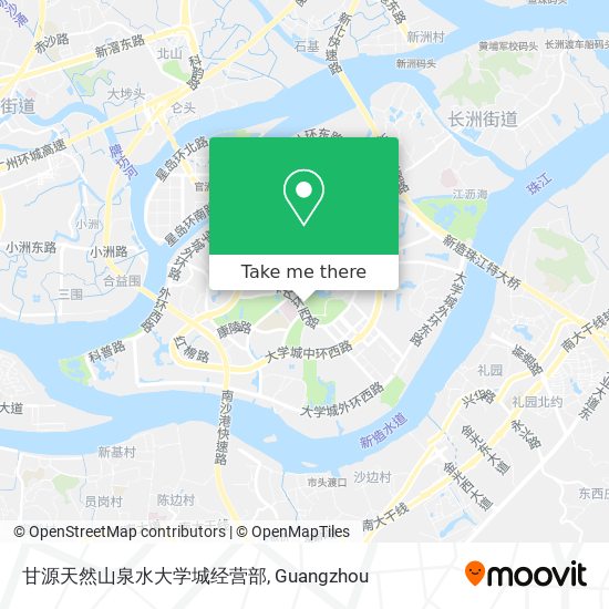 How To Get To 甘源天然山泉水大学城经营部in 小谷围街道by Bus Or Metro