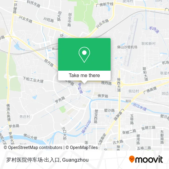 罗村医院停车场-出入口 map