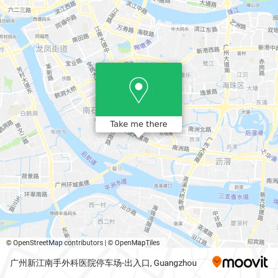 广州新江南手外科医院停车场-出入口 map