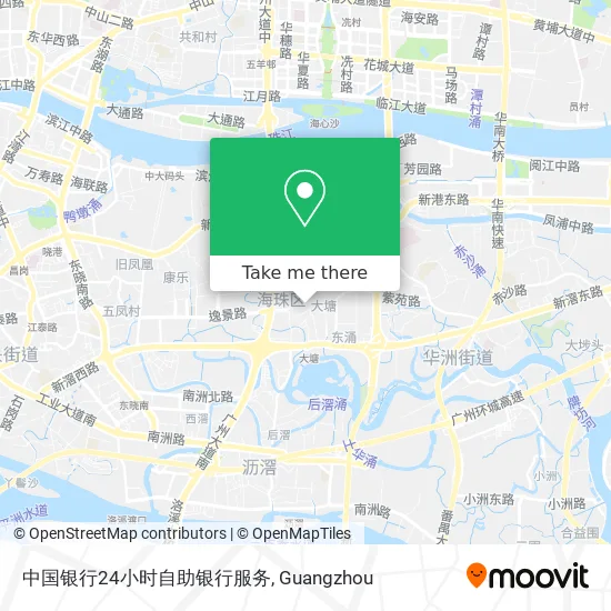 中国银行24小时自助银行服务 map