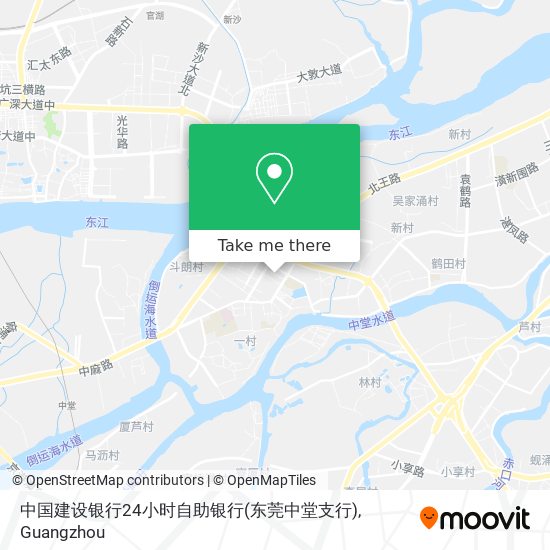 中国建设银行24小时自助银行(东莞中堂支行) map
