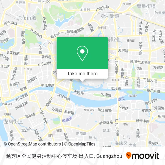 越秀区全民健身活动中心停车场-出入口 map