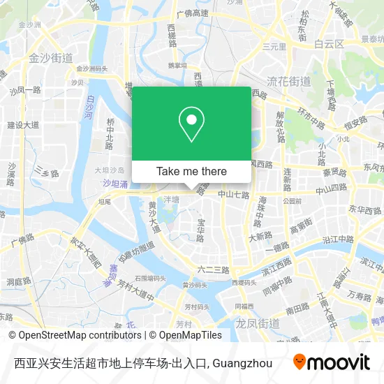西亚兴安生活超市地上停车场-出入口 map