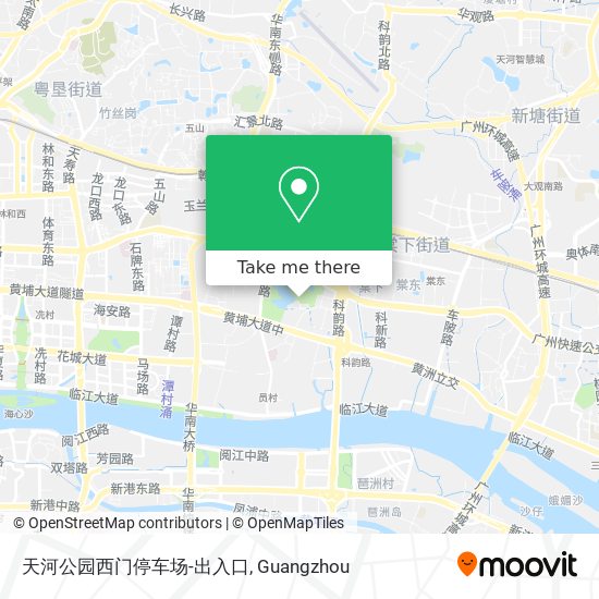 天河公园西门停车场-出入口 map