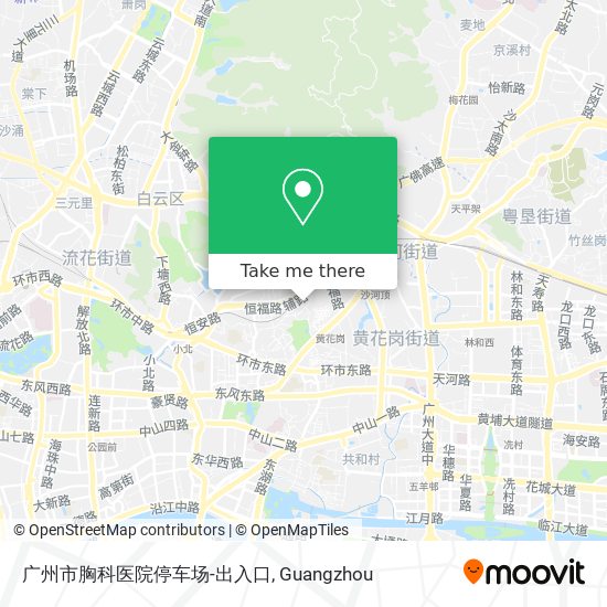 广州市胸科医院停车场-出入口 map