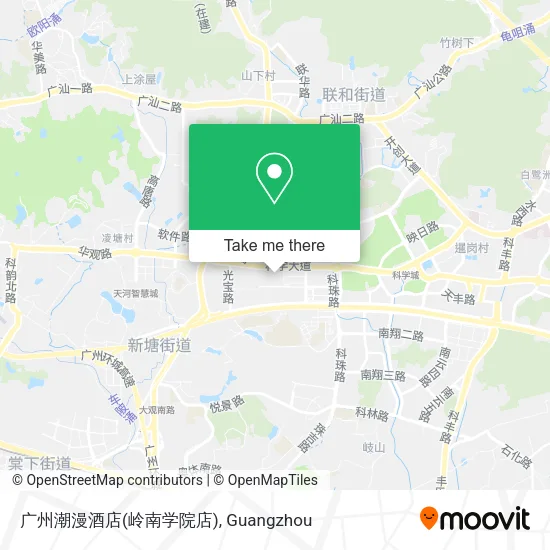 广州潮漫酒店(岭南学院店) map