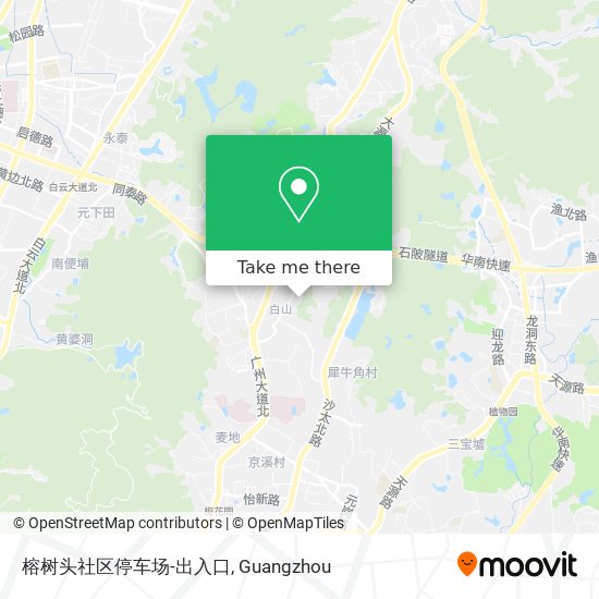 榕树头社区停车场-出入口 map