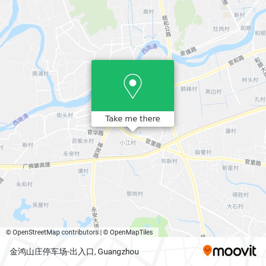 金鸿山庄停车场-出入口 map